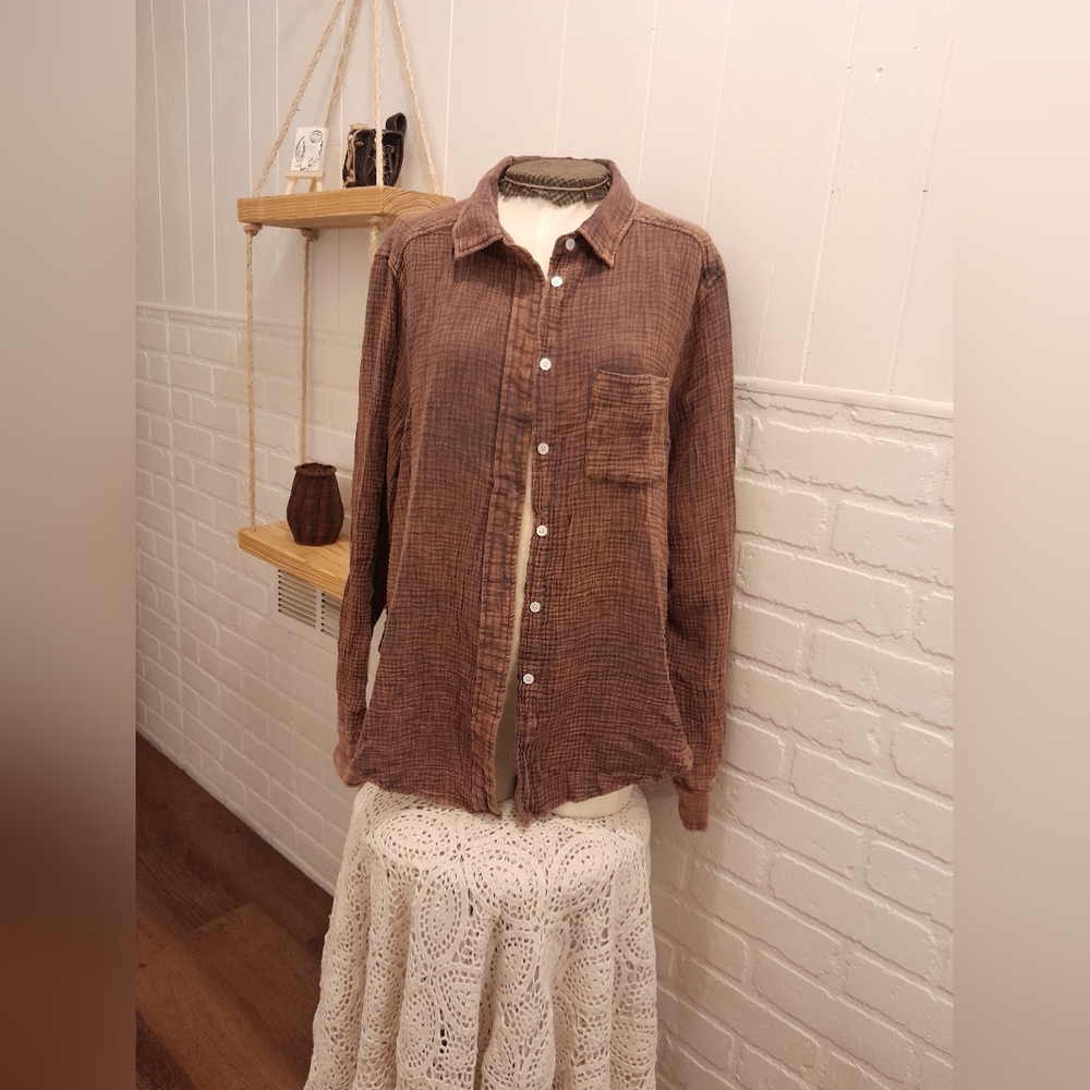 Gauze women's button up shirt